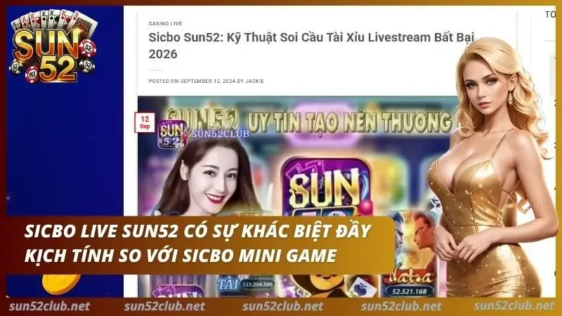Giao diện màn hình trò chơi Sicbo Live